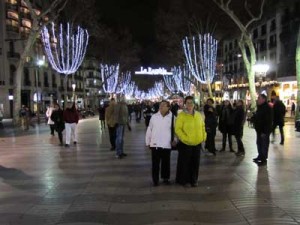 הרמבלס מואר בלילה לקראת השנה החדשה